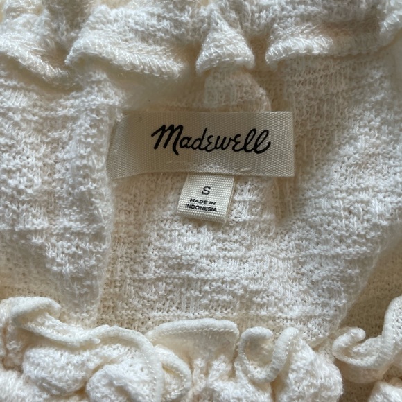 Madewell Texture & Thread Drawstring Top size Small Cream - Picture 4 of 6